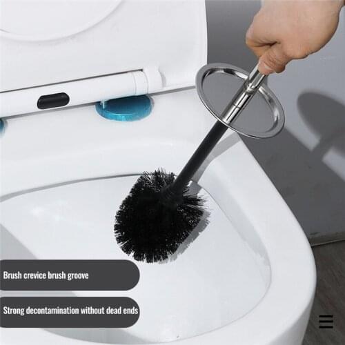 Free Standing Toilet Brush Set with Holder Stainless Steel Matt Finish Bathroom Creative Cleaning Brush Set Bathroom Accessories
