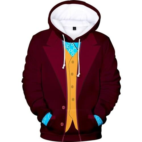 2021 New Fashion Haha Joker 3D Colorful Printing Plush Loose And Comfortable Winter Hoodie Halloween Carnival Sweater