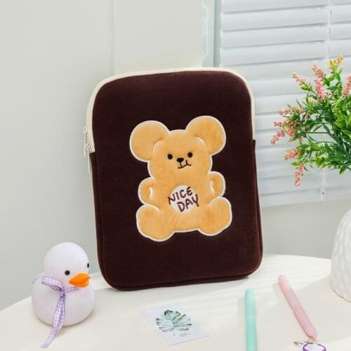 New Girls Korean Ins Bear Tablet Case Cartoon Cute Air3/4 Ipad 9.7 10.2 10.5 10.8 Pro 11 Inch Bag Laptop Sleeve Bag Case Pouch