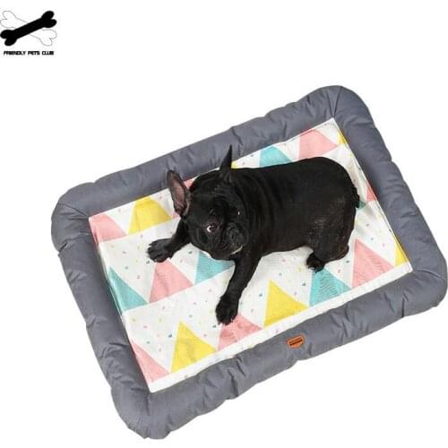 Cooling Dog Bed Cat House Ice Silk Nest Washable Mat For Small Medium Cats Dogs Non-slip Bottom Sleeping Pet Supplies
