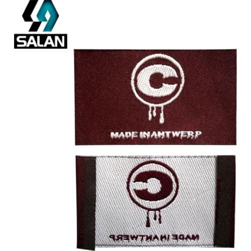 Custom clothing labels damask woven garment labels fabric sewing embroidered tags for clothes hand work free shippin