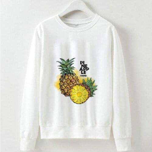 Casual Hoodies Women Sweatshirt Women Loose Tops Women Long Sleeve Fashion Pullover Pineapple Fruit Print Hoodies Women
