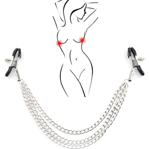 Sexy Slave Adjustable Nipple Clamps Bikini Bralette Chain for Women Fetish Nipple Teasers Breast Clit Sensual Bondage Sex Toy