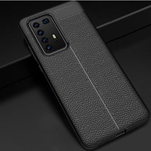 P40 Luxury Original Shockproof Armor Cover for Huawei P40 Pro Plus Case Soft Leather Carbon TPU Case for P40 Lite Pro+ Case