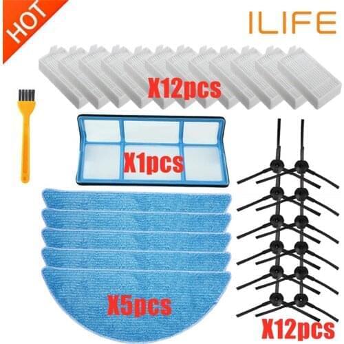 Replacement ILIFE Accessories Filter Hepa Filter Net Side Brush Mop for ILIFE V3 V3s V5 V5s V5s pro Robot Vacuum Cleaner parts