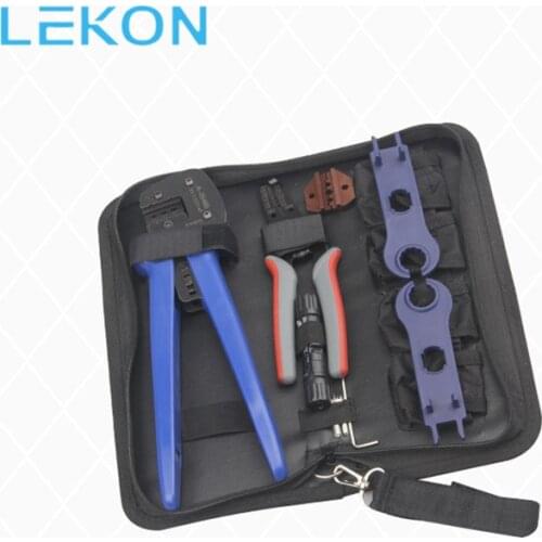 Solar tool kits MC4 crimping tool set with MC3 and tyco crimping die set cable stripper MC4 spanner tool set