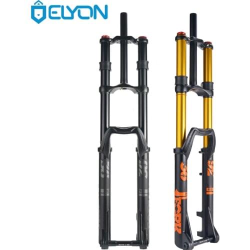 MTB Suspension Air Fork Double Shoulder Bicycle Fork 160mm Travel 27.5 29 Inch Mountain Bike Downhill Rebound Fork 20*110mm Axle