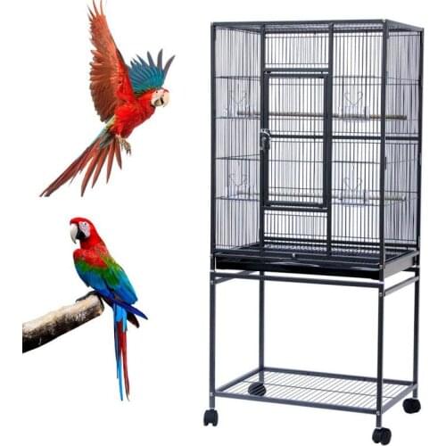 61.5x43x137Cm Rotating 4 Casters Iron Wire Bird Cage Cockatiel Canary Love Bird Parrot Cage Outdoor Birdcage Pet Accessories HWC