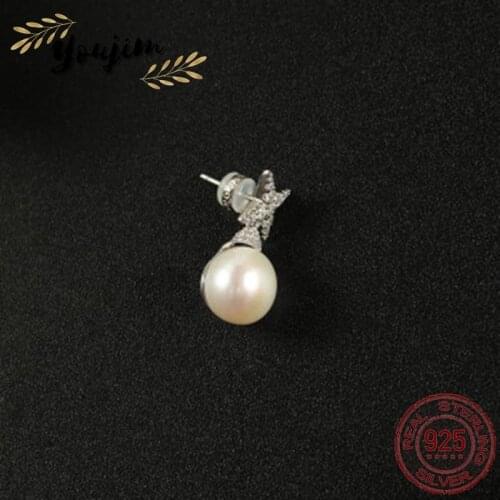 Fashion ladies pearl zircon single earring 925 silver luxury elegant Monaco exquisite jewelry gift