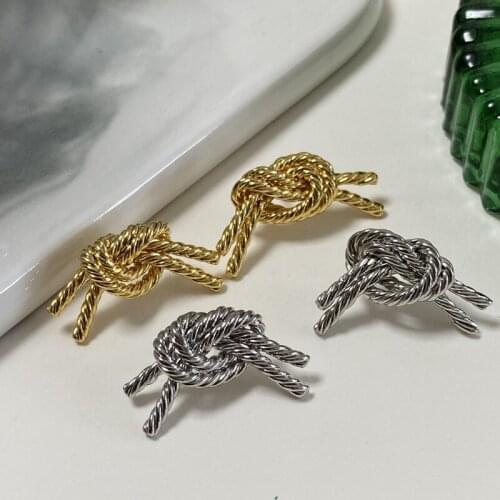 Design stylish Korean style twisting knotted stud earrings new silver needle earring earrings women