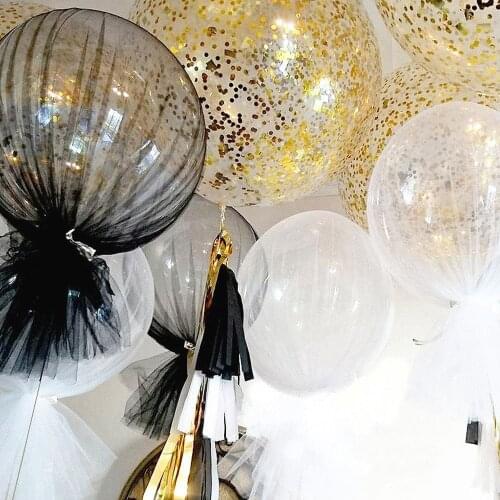 1.9*2m Balloon Gauze Crystal Tulle Spool Organza DIY 36inch Balloon Accessories Birthday Decoration Wedding Arches Decal