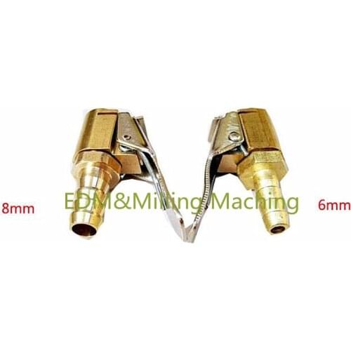 1PC CNC Brass 6mm 8mm Car Tyre Inflator Valve Connector Air Chuck Tire Clip Lock-on For Milling;Lathe;Edm;spark machine