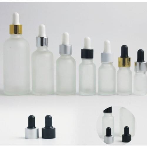 10pcs 100ml 50ml 30ml 20ml 10ml frost clear glass bottle with pipette dropper 1 oz dropper glass essential oil e liquid bottle