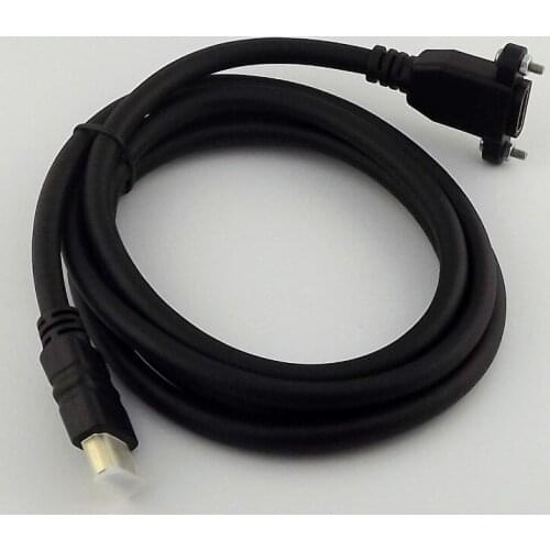 10pcs Gold HDMI 1.4 A Male to Female Socket Panel Mount HD Extension Adapter Cable 3FT