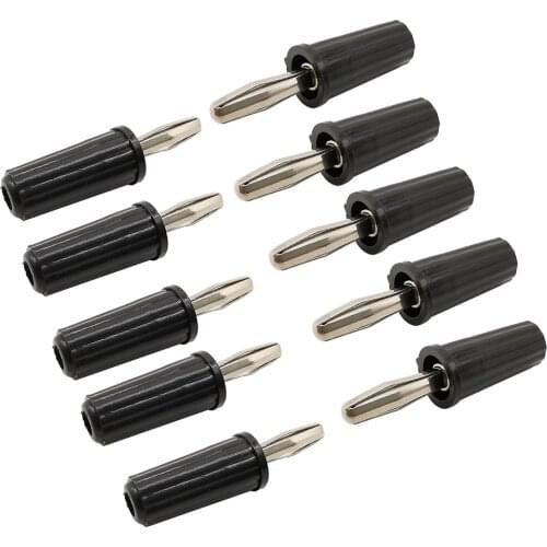 10Pcs/lot 4mm Short Banana Black White plug Connector Black Red Plastic Plug Housing Banana Binding Post Connectors