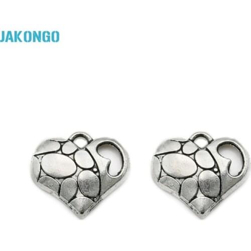 10pcs Heart Charms Jewelry Findings Antique Silver Plated Zinc Alloy Pendants for Jewelry Making DIY Handmade Craft 16x18mm
