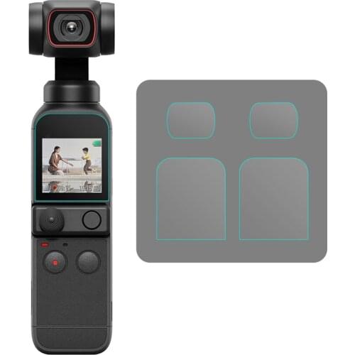 2pcs Tempered Glass Len Protector with 2pcs Screen Protector Carrying Handheld Camera Elements for DJI Pocket 2