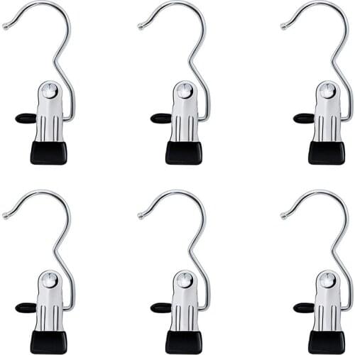 6 PCS Stainless Steel Laundry Hook Portable and Convenient for Hanging Boots Coats Hats Handbags and Towel