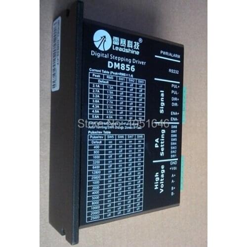 Free shipping Leashine DSP design 2-phase Digital stepper Drive DM856 for NEMA 23/34 motor, 80V 5.6A