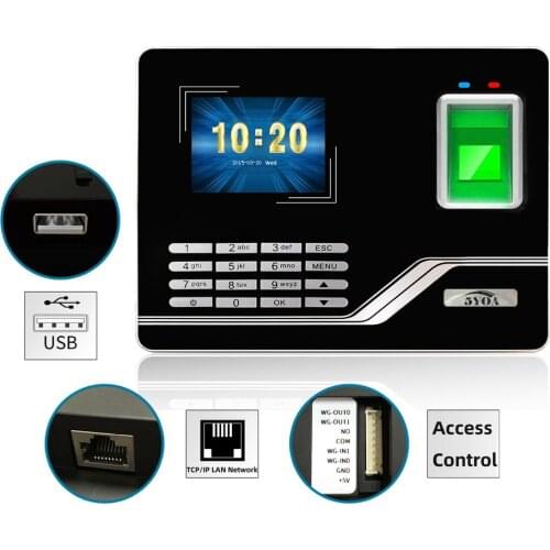 Attendance System Fingerprint TCPIP USB Password Access Control Office Time Clock Employee Recorder Device Biometric Machine