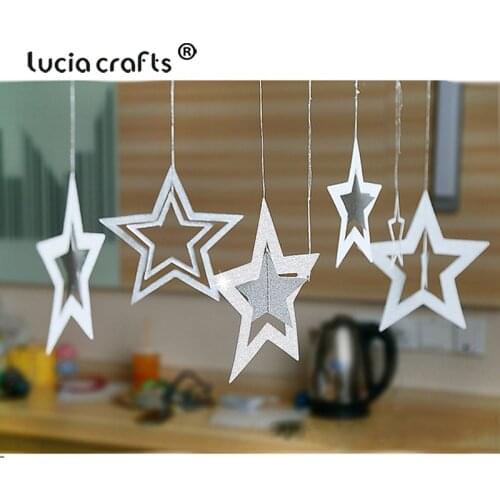 7pcs 8.5-19.5cm Glitter Star Shape Paper Hanging Bunting Garlands DIY Wedding Birthday Christmas Party Home Decorations V0322