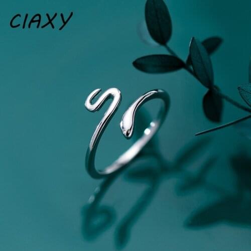 CIAXY 925 Sterling Silver Charm Snake Rings for Women Girls Party Cocktail Ring Knuckle Opening Ring Exaggeration Jewelry Gift