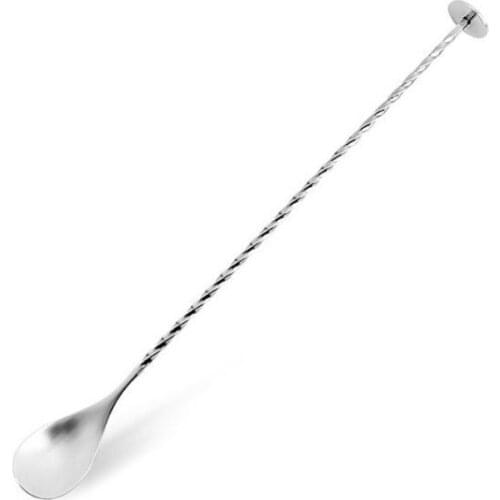 Long Handle Bar Cocktail Spoons Stainless Steel Mixing Spoon Cocktail Spoon With Spiral Pattern