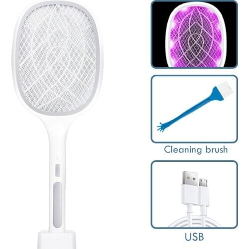 Electric Fly Swatter With Ultraviolet Light LED Light Summer Mosquito Net Electric Mosquito Swatter Insect Killer Bug Zappers