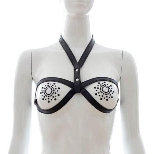 Erotic Breast Bondage Sex Toys Leather Cuirass Fetish Sex Tools Adult Games For Couples