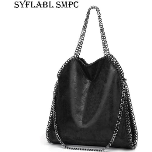 European and American Fashion Chain Shoulder Bag Women Brand Design Luxury Large Capacity Crossbody Bag Lady Solid Color Handbag