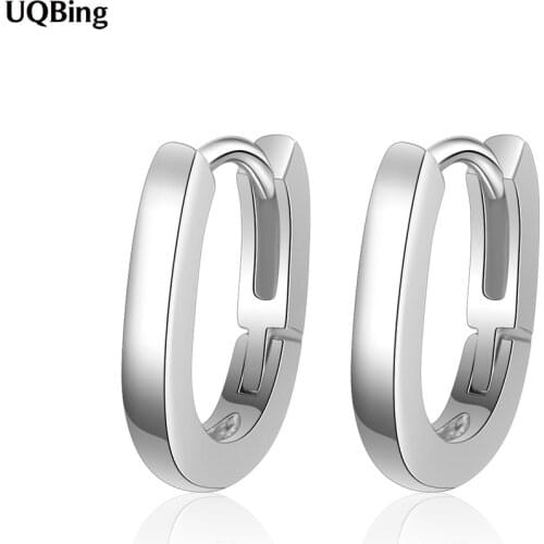 Geometric 925 Sterling Silver Gold/Silver Color Round Clip Earrings Simple Jewelry