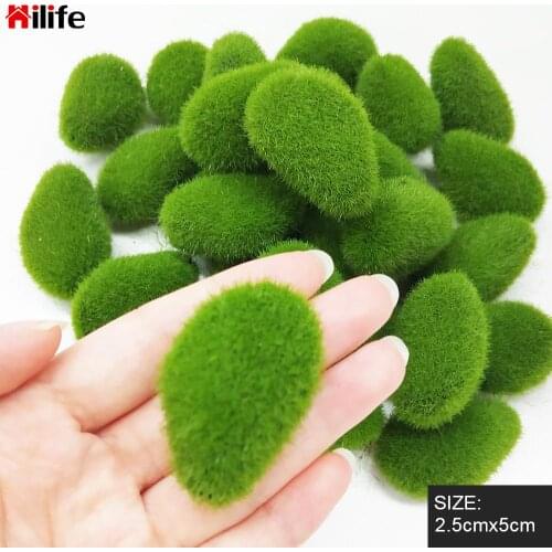 Simulation Plant DIY Decoration 30pcs Creative Crafts Green Artificial Moss Rocks Fake Stone For Garden and Crafting