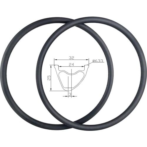 330g 29er carbon tubeless rim Asymmetric 32mm outer 24mm inner width 25mm depth 16 18 20 24 28 32 spokes 29" MTB XC bike wheel