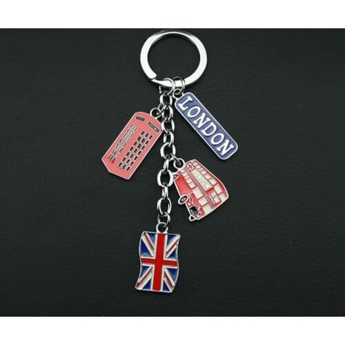 UK Flag Metal Keychain Souvenir Keychain Union Jack Keyring Car Keyring Bag Charms