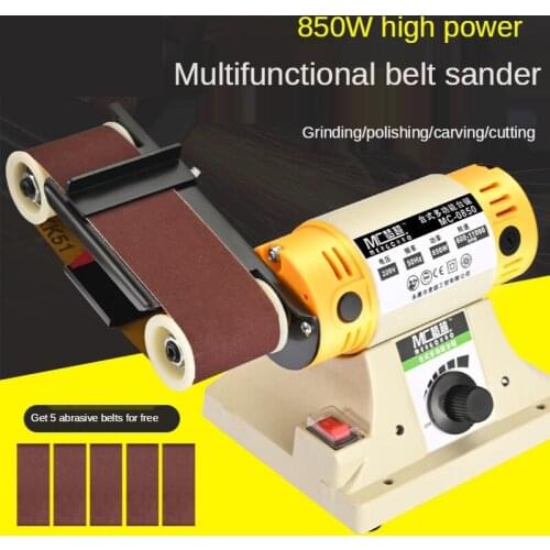 220V Mini Abrasive Belt Machine Polishing Machine Diy Small Desktop Sharpener Household Electric Grinder Mini V Knife Machine