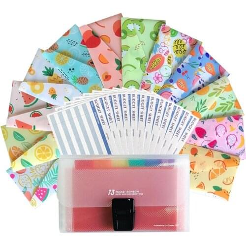 NEW-12Pcs Creative Cash Envelop Diverse Geld Budget Systeem 12 Kleur Budget Enveloppen Met Budget Lakens