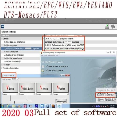 Newest 2020.12 MB STAR C4 C5 C6 VCI DOIP Full Software XENTRYSCN/DASEPC/WIS/Starfinder/EWA/VEDIAMO/DTS-Monaco with HDD/SSD
