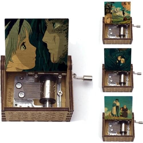 New anime howls moving castle theme Merry go round of life howl Sophie Home Decor music box wooden new year valentines day gift