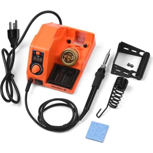 Soldering Station Adjustable Temperature with LED Digital Heat Torch for Welding Repair DIY Tip Cleaner Solder Wire US Plug