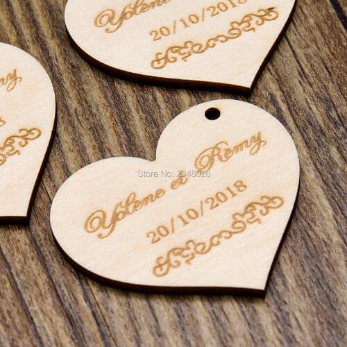 Personalized Rustic Laser Cut Wooden Heart wedding gift tag,wedding invitation,wedding decor