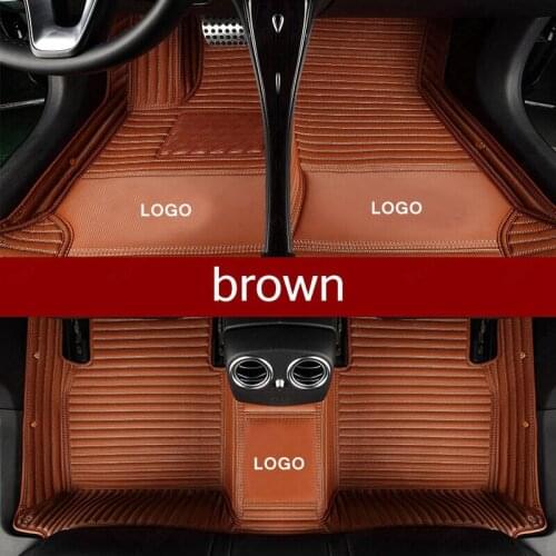 Custom Car Floor Mats for Toyota Yaris C-HR EV Tacoma FJ Cruiser Sienna Alphard Previa Sequoia Auto Carpet Foot Pads Mat Brown