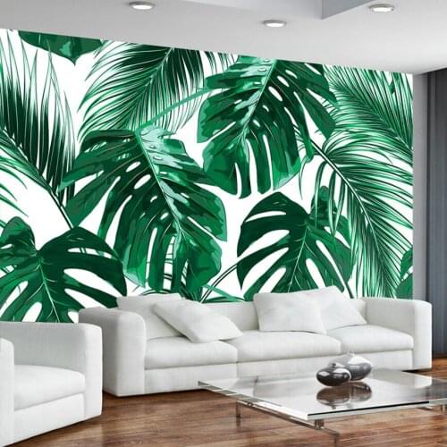Custom Photo Mural 3D Wall Painting Nordic Tropical Green Banana Leaf Wallpaper For Living Room Bedroom Wall Papers Home Decor