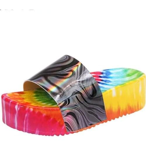 NEWDISCVRY Women Sandals 2021 Fashion Platform Gladiator Female Shoes High Heel Laides Footwear Sandalias Mujer Graffiti Summer