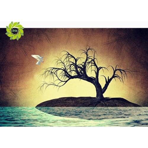 SNA diamond painting black tree landscape round diamond embroidery mosaic home decoration pattern handmade mosaic round crystal