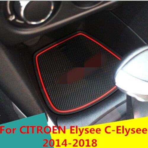 Inner Car Central Console Cup Holder Pad Car Water Coaster accessories Interior decoration For CITROEN Elysee C-Elysee 2014-2018
