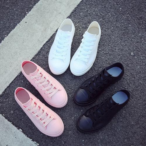 Rain shoes women fashion wear new Korean low help flat bottom water boots women adult short tube leisure waterproof rain boots