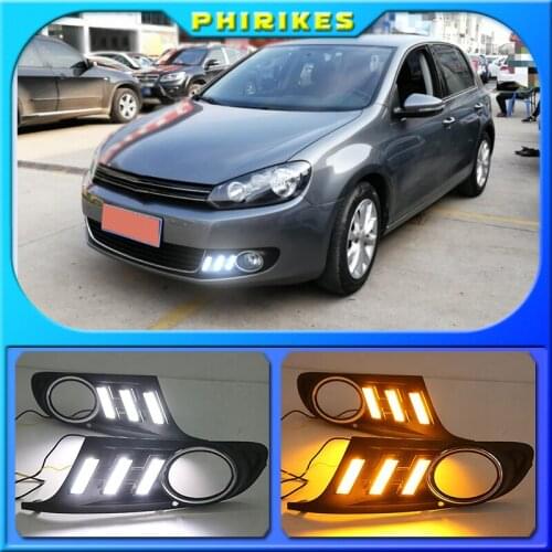 1pair For Volkswagen Golf 6 Golf6 MK6 09-13 Daytime Running Light LED Indicator Light DRL Bumper Front fog lamp