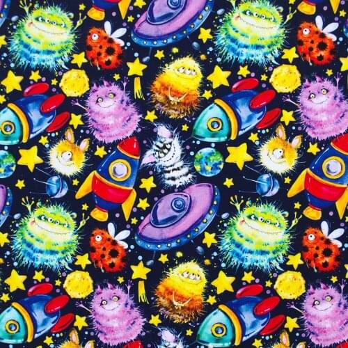 1 yard Cotton Fabric for cloth,handmade,patchwork,bedding - Colorfull cartoon fishs (width=110cm)