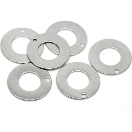 10Pcs Pendant Stainless Steel Circle Blank Stamping Tags Charms Silver Tone Round Jewelry DIY Finding 20mm