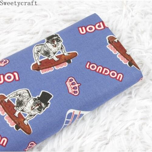 140x50cm Plain Cotton Fabric Cartoon Dog Prints Cloth Sewing Quilting Fabrics For Patchwork Needlework DIY Handmade Accessories